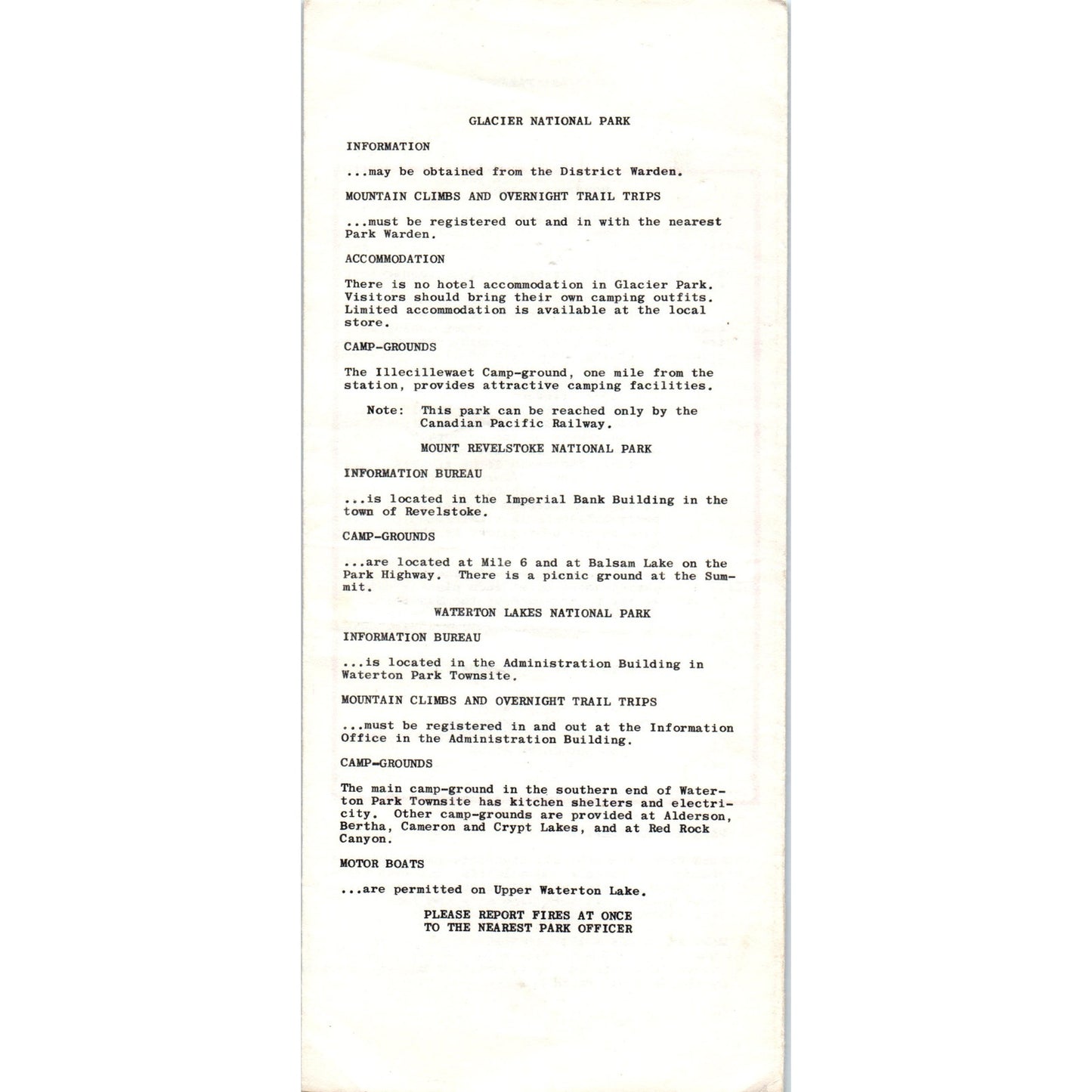 1950s Canada's Mountain National Parks Banff Jasper Fold Out Brochure TH2-SF2