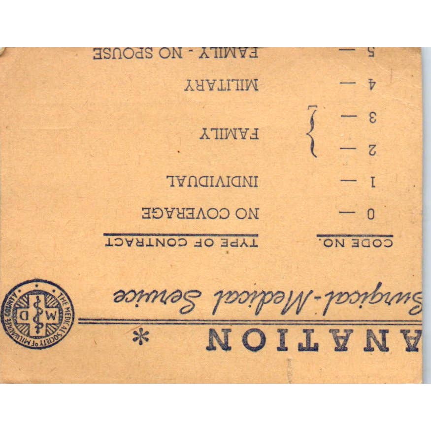 1947 Blue Cross Surgical Care Identification Card Carl W.K. Anderson SE5