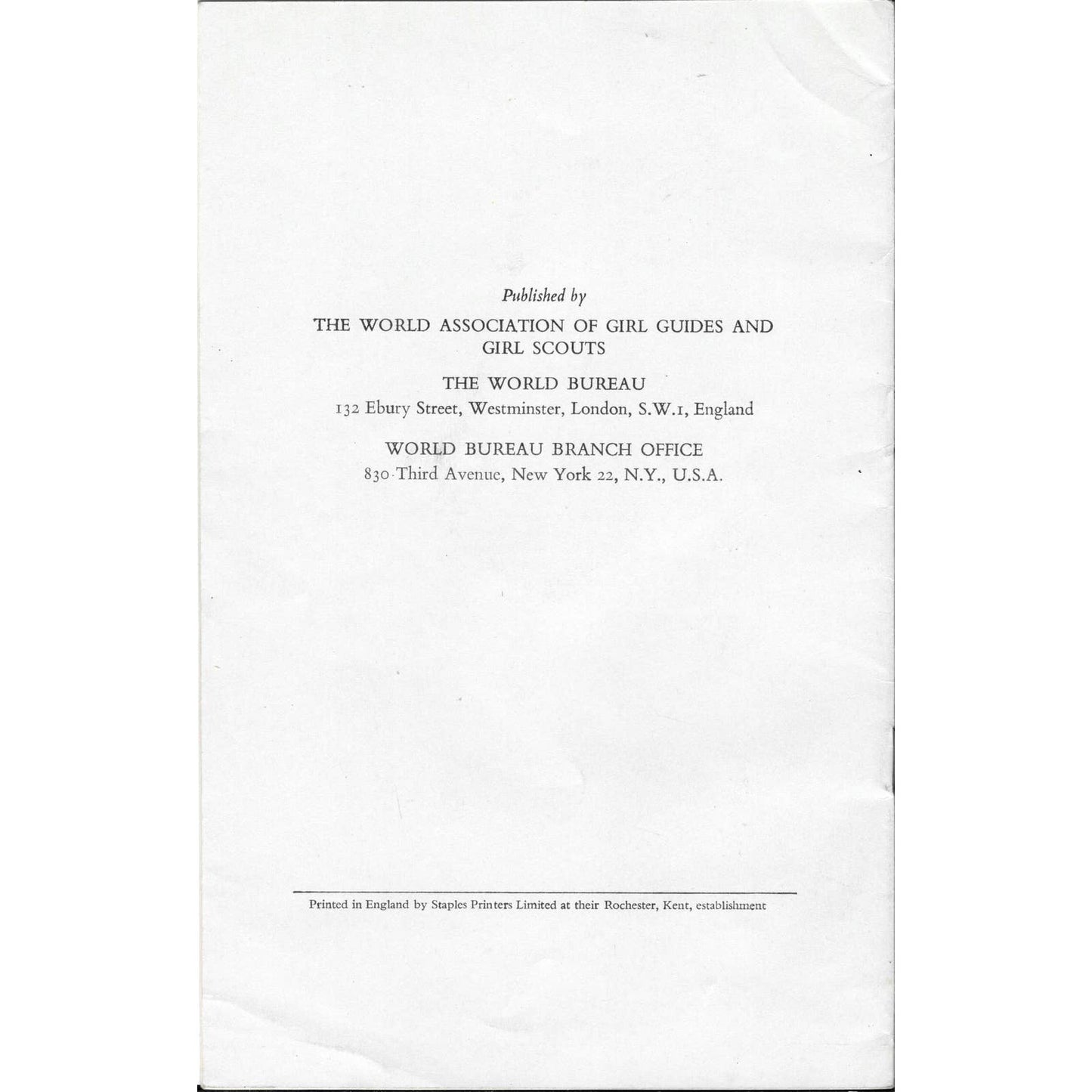1956 The Blue Pamphlet Of The World Association Of Girl Guides And Girl Scouts TJ7