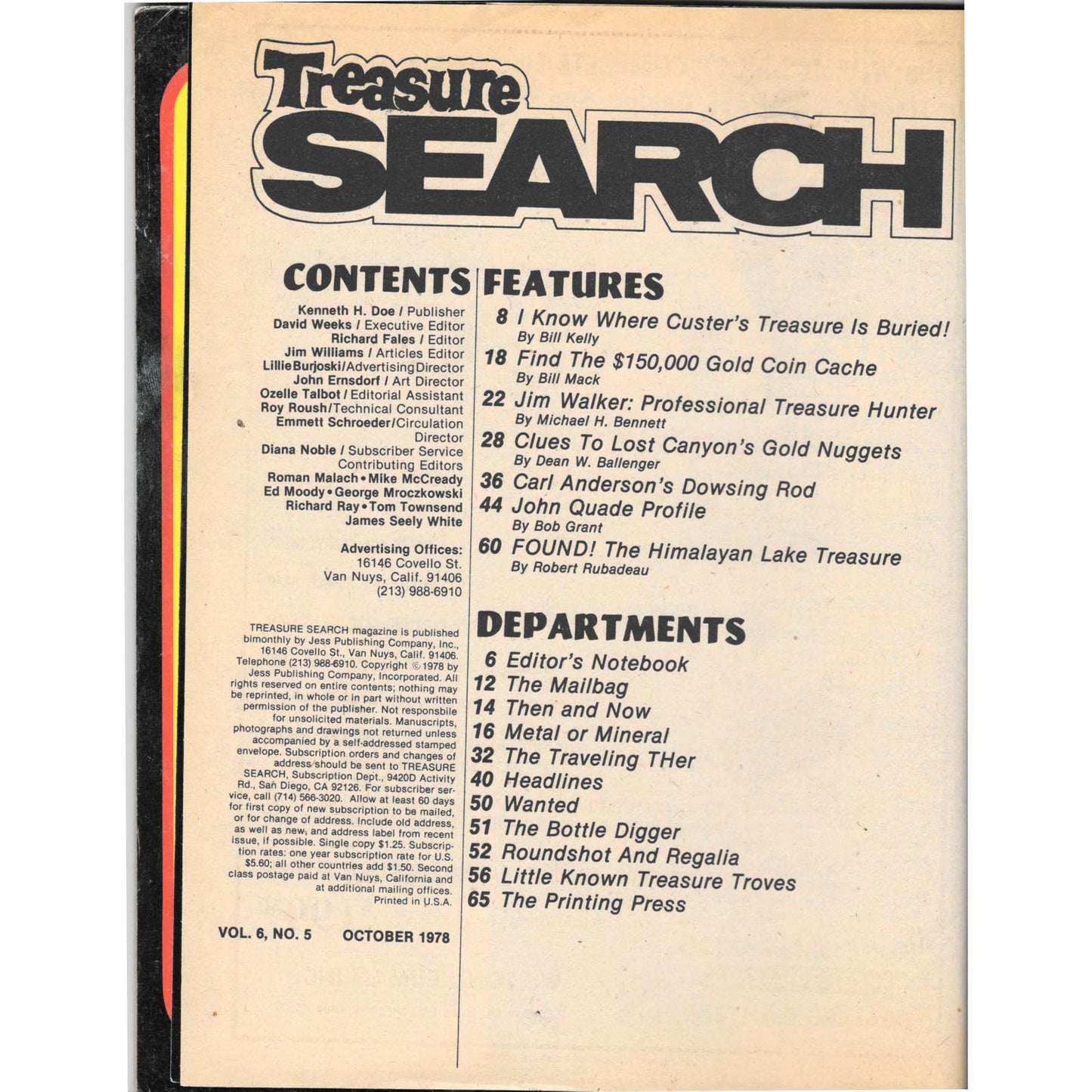 Treasure Search Magazine - Treasure Hunting Mining Metal Detecting Oct 1978 M4
