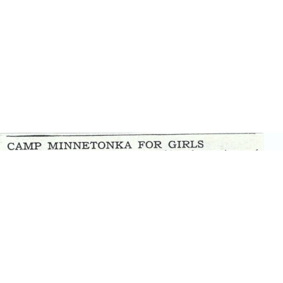 Camp Minnetonka for Girls Monmouth Maine Geo. W. Rieger 1921 Original Ad TJ7-S6