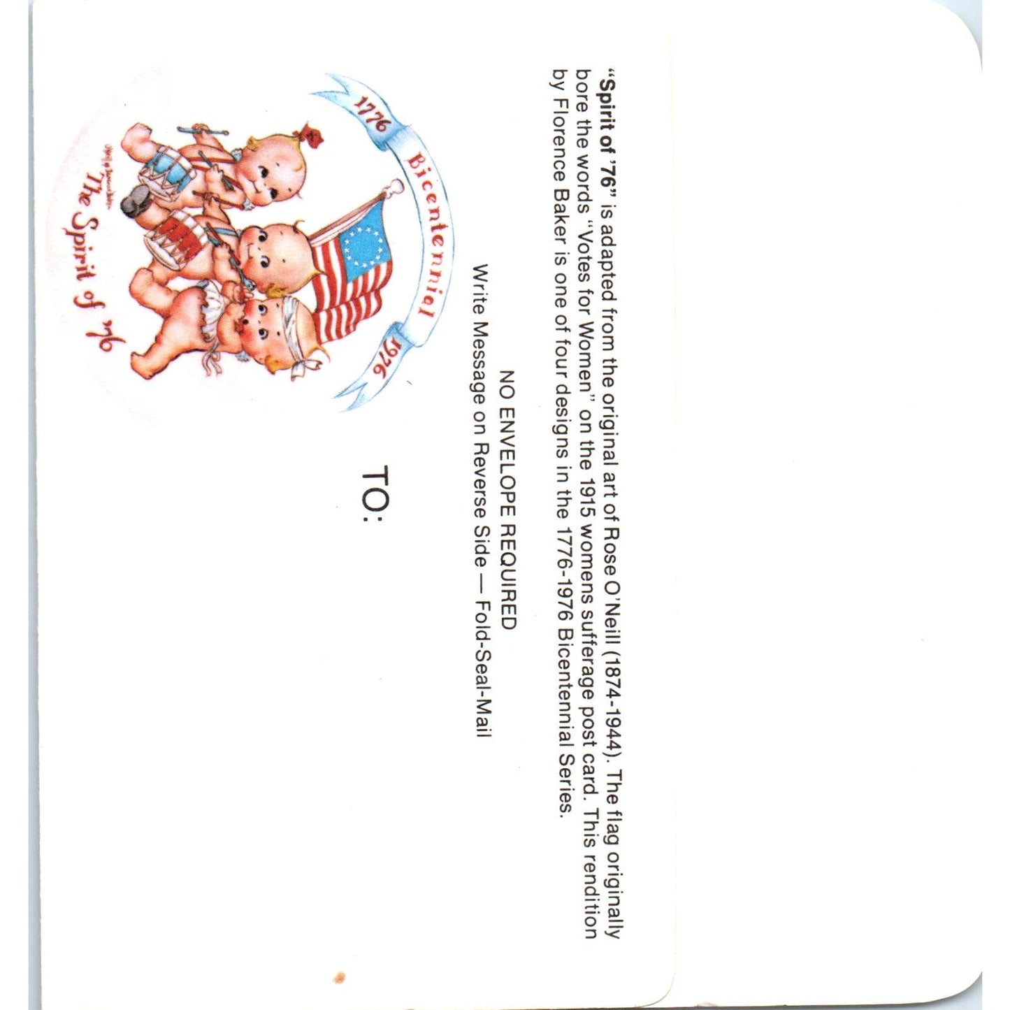 Kewpie Doll Spirit of 76 Postcard Envelope 1976 PB6