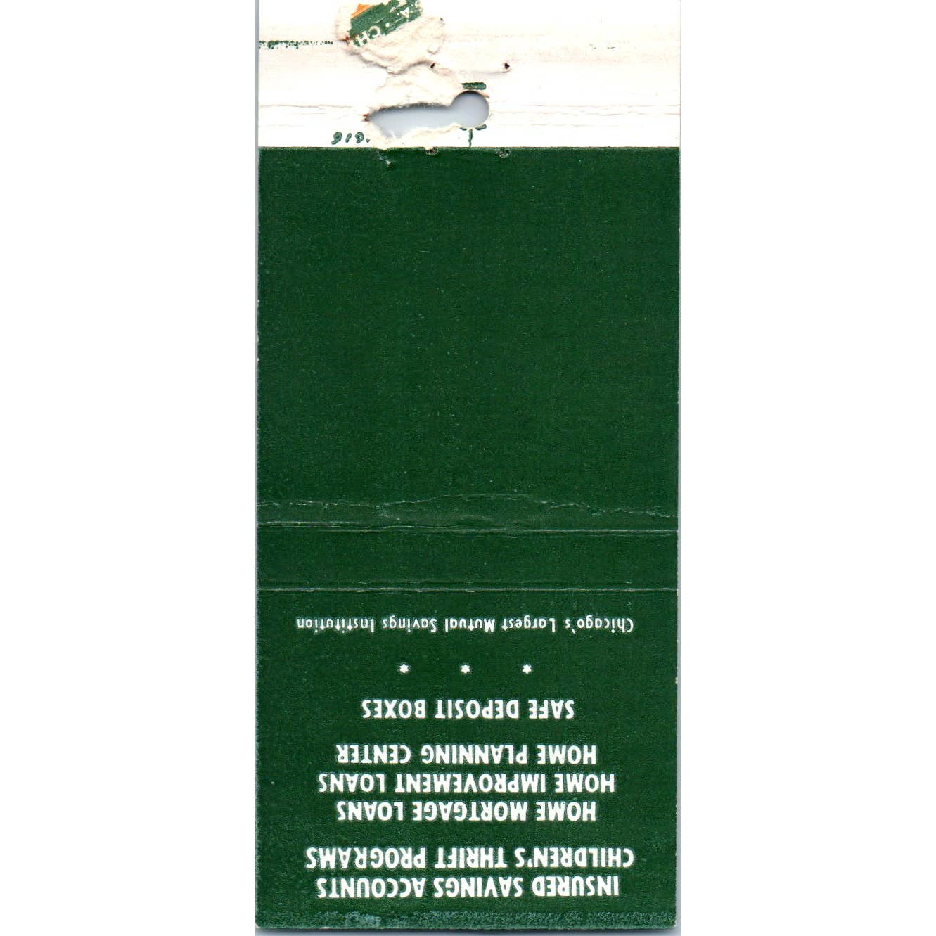 First Federal Savings of Chicago IL Advertising Matchbook Cover SA1-M11