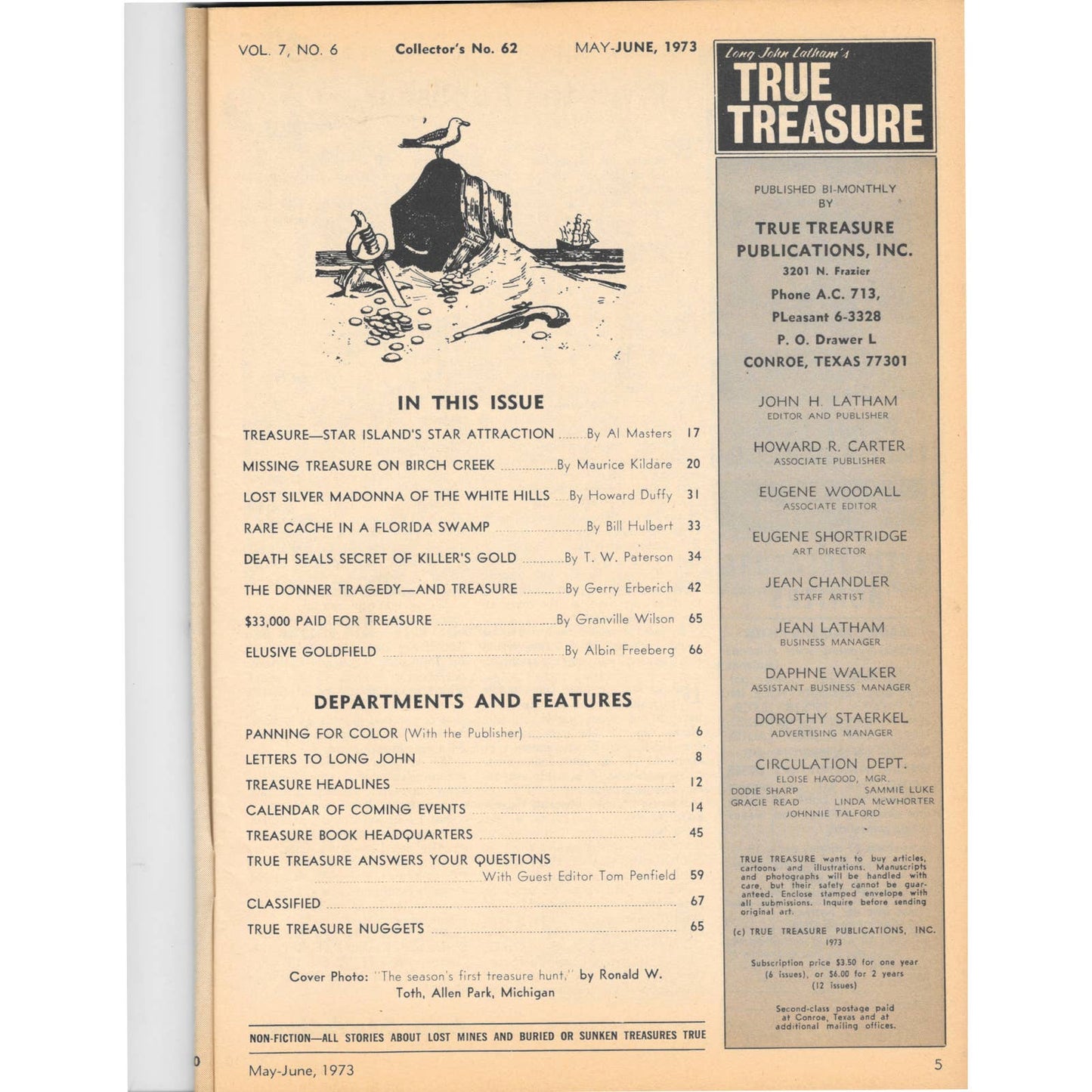 Long John Latham's Treasure Magazine - Gold Mining Metal Detecting Jun 1973 M5