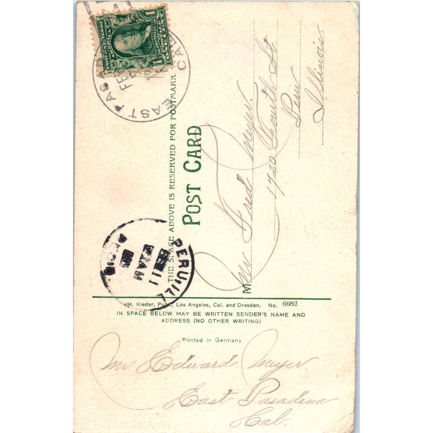 Vernal Falls Yosemite California - Original Postcard TJ7-RP3