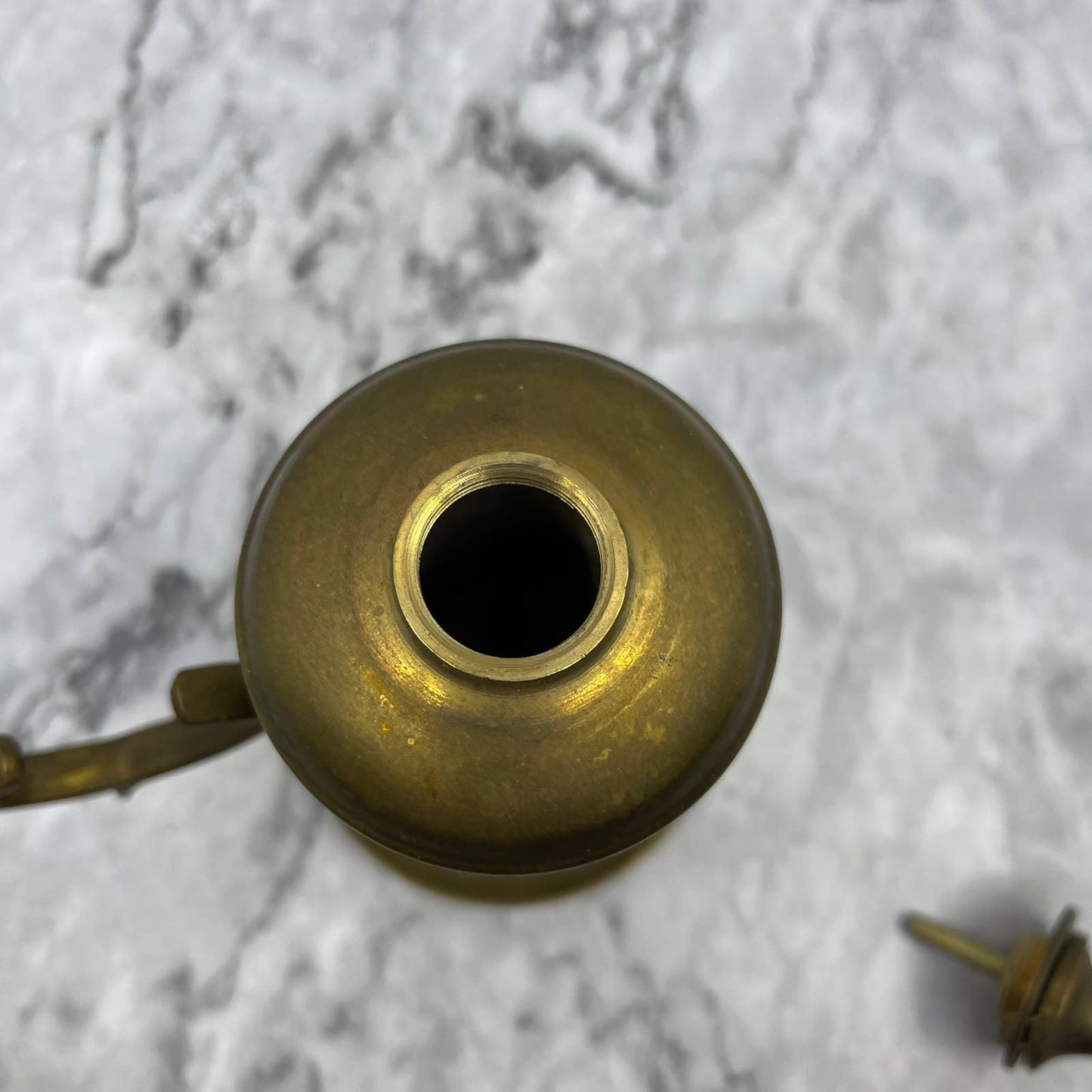 Antique Solid Brass Whale Oil Chamber Lamp 7” TJ4