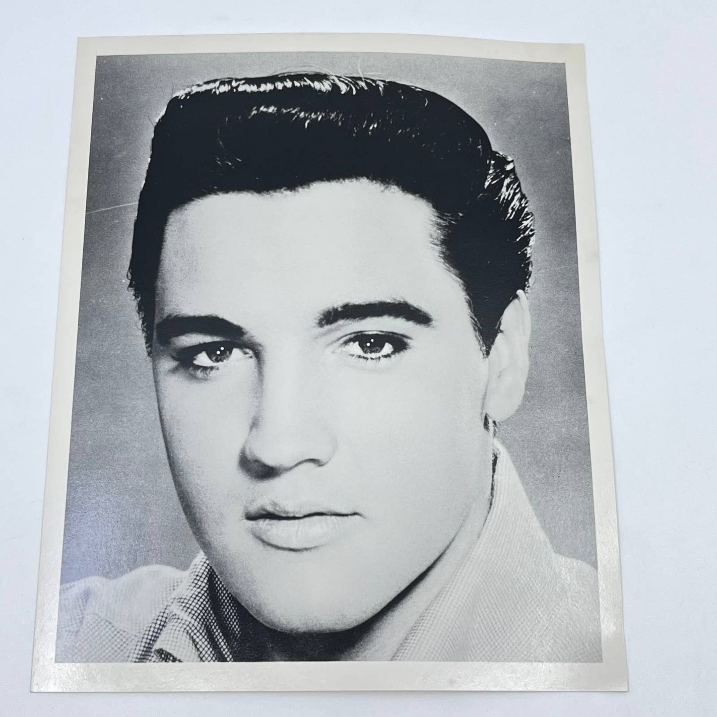 Vintage Elvis Presley Head Shot Portrait Black & White 8x10 AB4-7