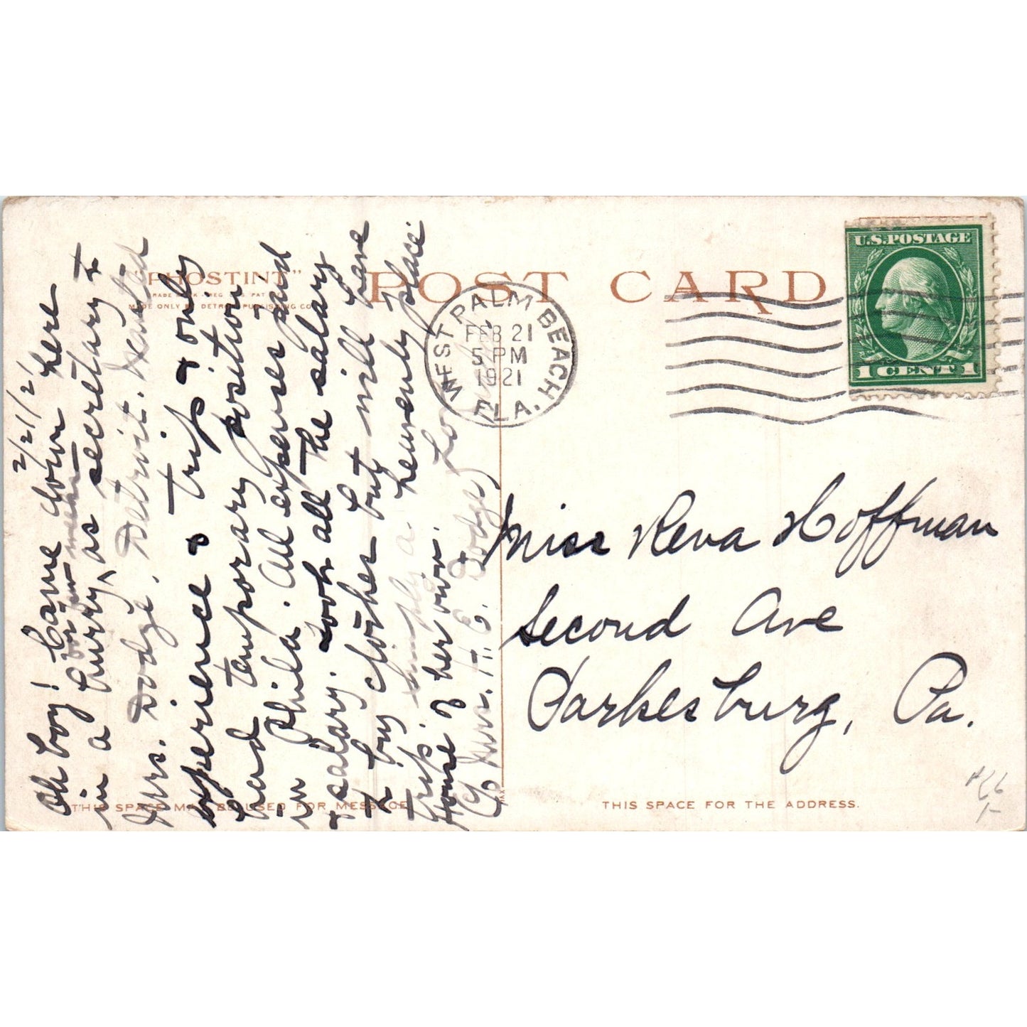 The Breakers Palm Beach 1921 Florida Original Postcard P2-4