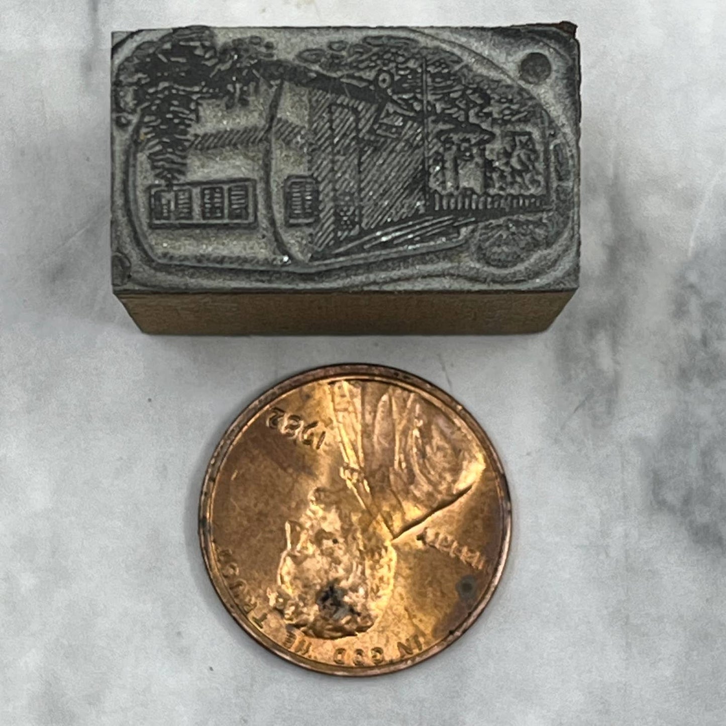 Vintage Printing Letterpress Printers Block Plate Shasta Canned Ham Camper TJ56