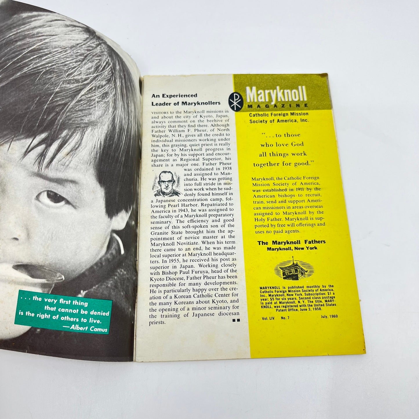 1960 July Maryknoll Magazine Catholic Father Smet Faces Sitting Bull H5-3