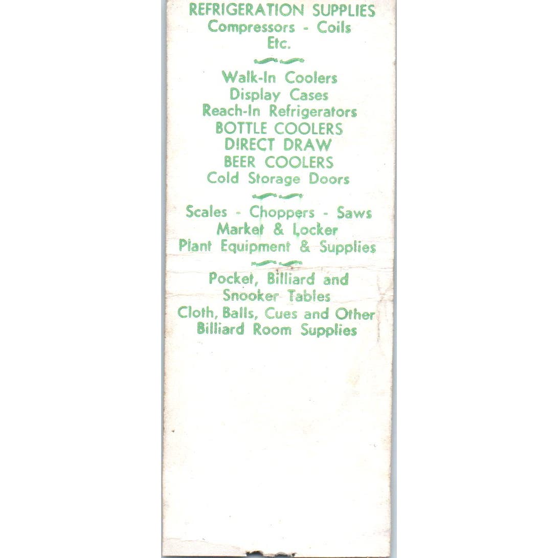 Ehrlich Refrigeration Supplies St. Joseph MO Advertising Matchbook Cover SA9-M1