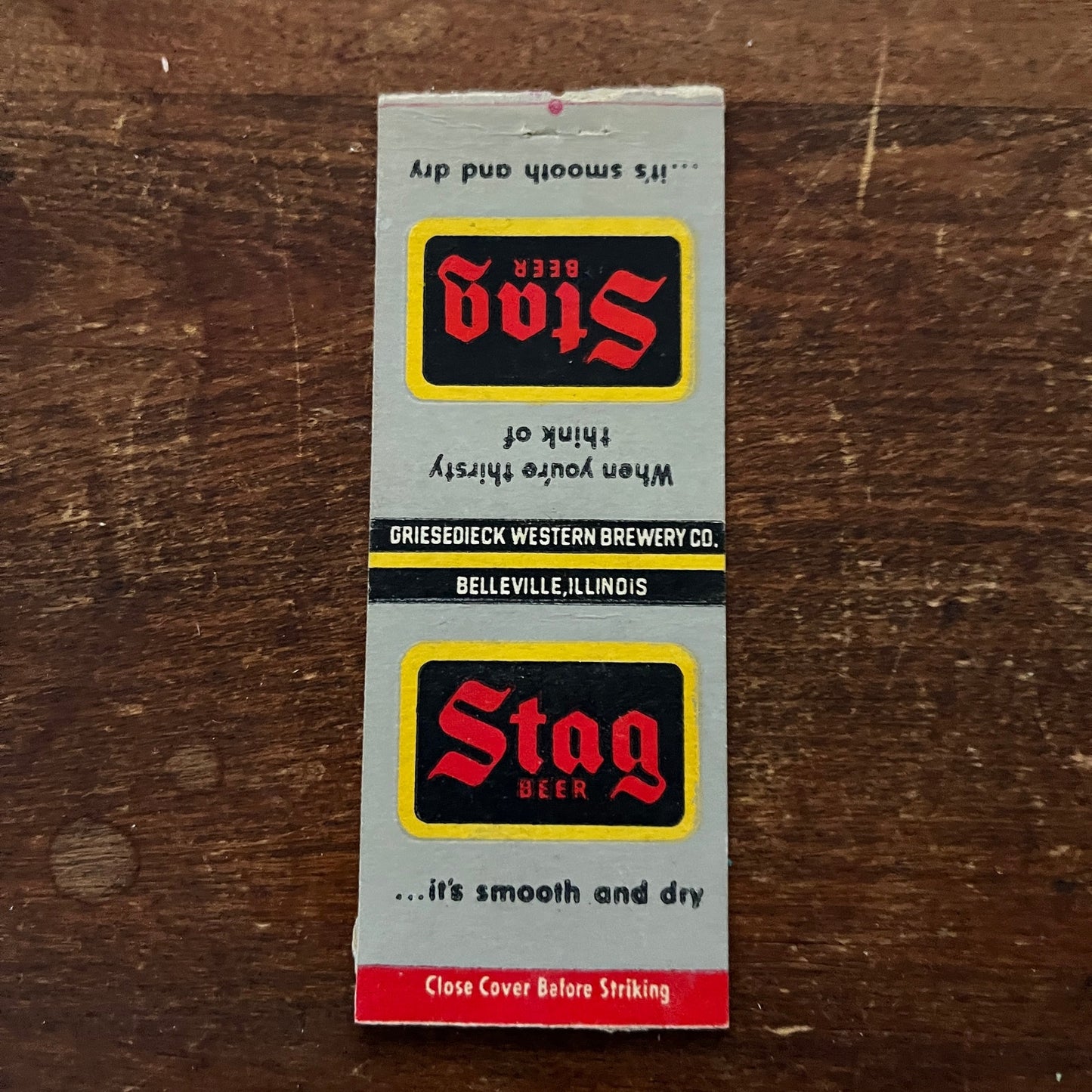 Stag Beer Griesedieck Brewery Belleville IL Advertising Matchbook Cover MM11-5