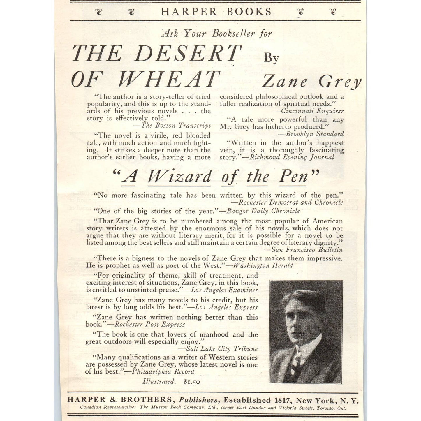 c1920 Harper's Magazine Ad - Arthur B. Reeve Book Set Order Form EA3