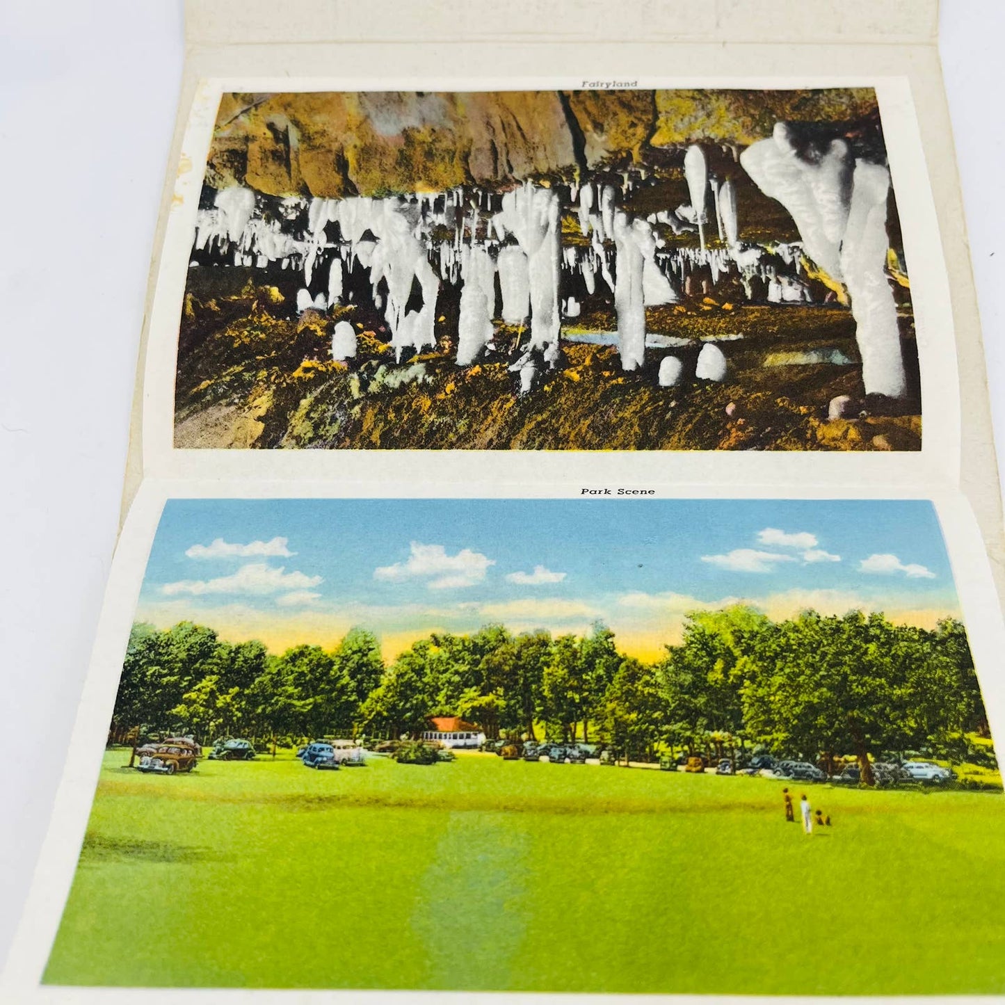 1942 West Liberty OHIO CAVERNS Fold Out Postcard Souvenir Book EA2