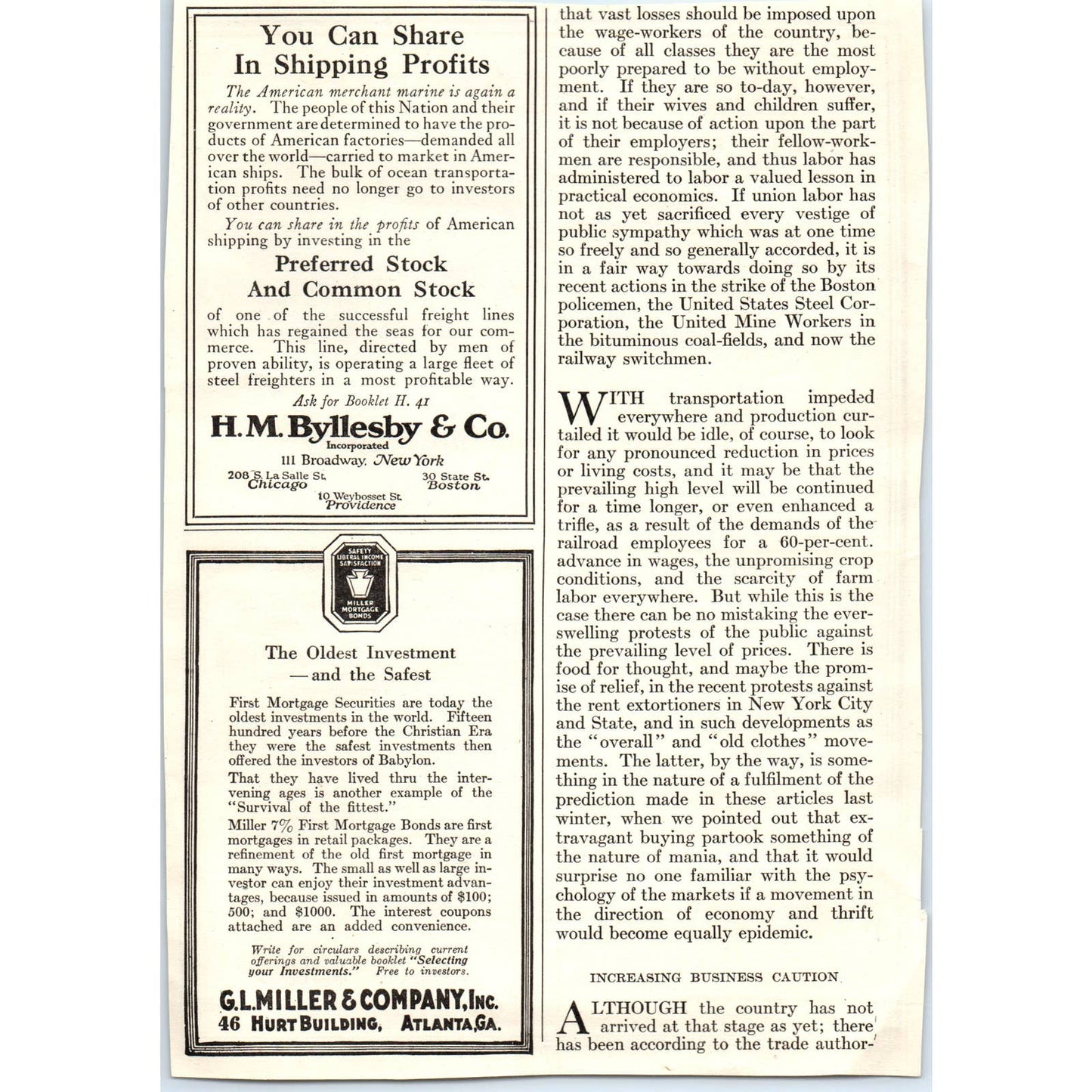c1920 Harper's Magazine Ad - William R. Compton Company Municipal Bonds TF6-1