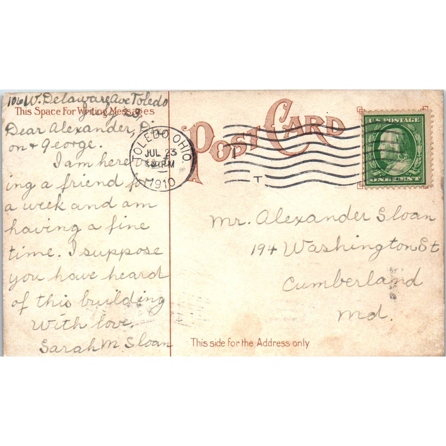 1910 Postcard Newsboys' Home Toledo OH TD8-O2