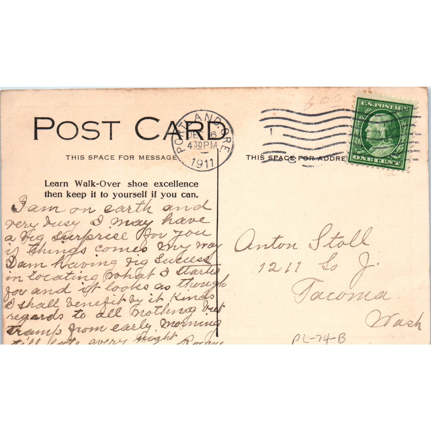 Walk-Over Shoes 1911 The Gossips Pilgrims Advertising Postcard P2-9
