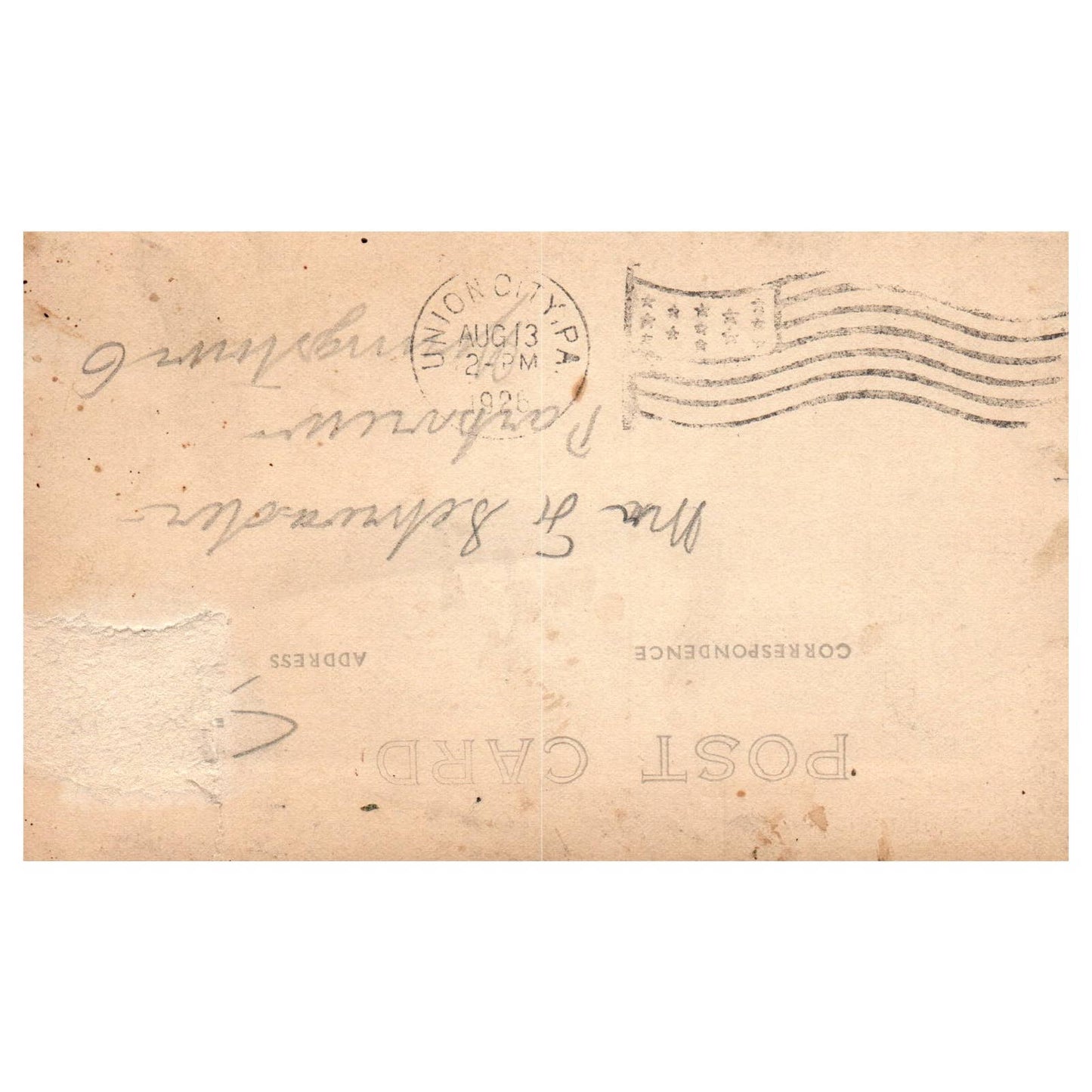 Camp Marcresan Picnic Area Union City PA 1926 - Original Postcard RPPC TJ8-4