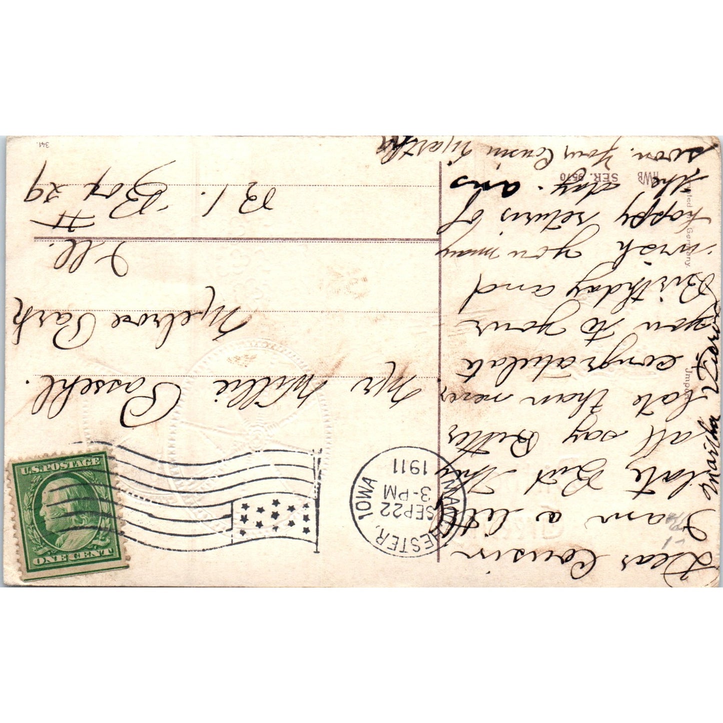 Birthday Cherubs 1911 Manchester Iowa Original Postcard P2-5