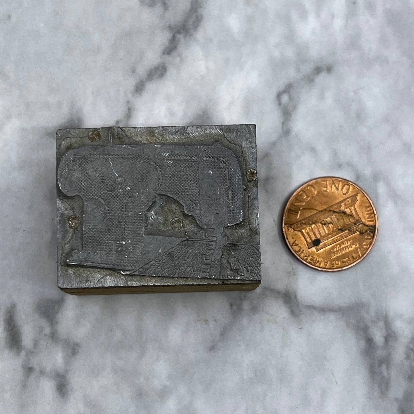 Vintage Printing Letterpress Printers Block Plate Sewing Machine TJ510