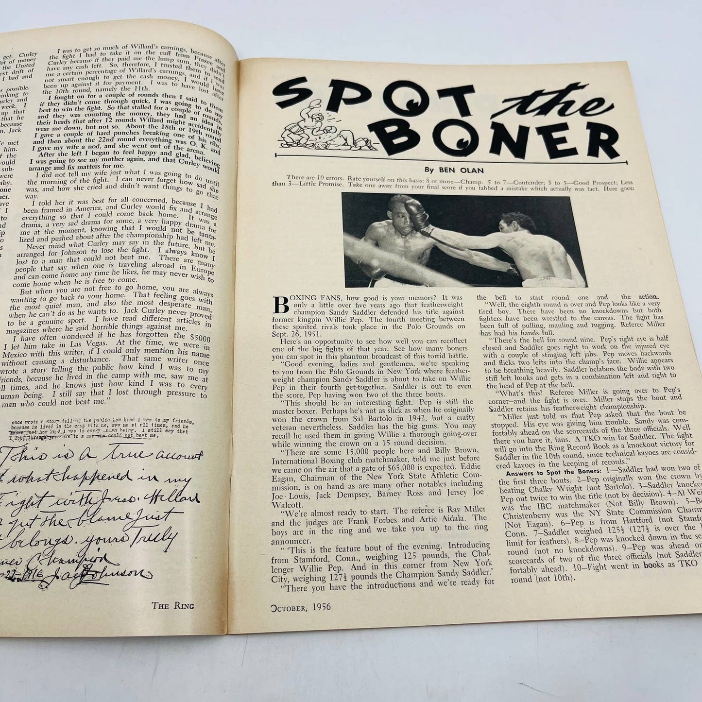 1956 Oct - The Ring Boxing Magazine Patterson vs. Moore TA5