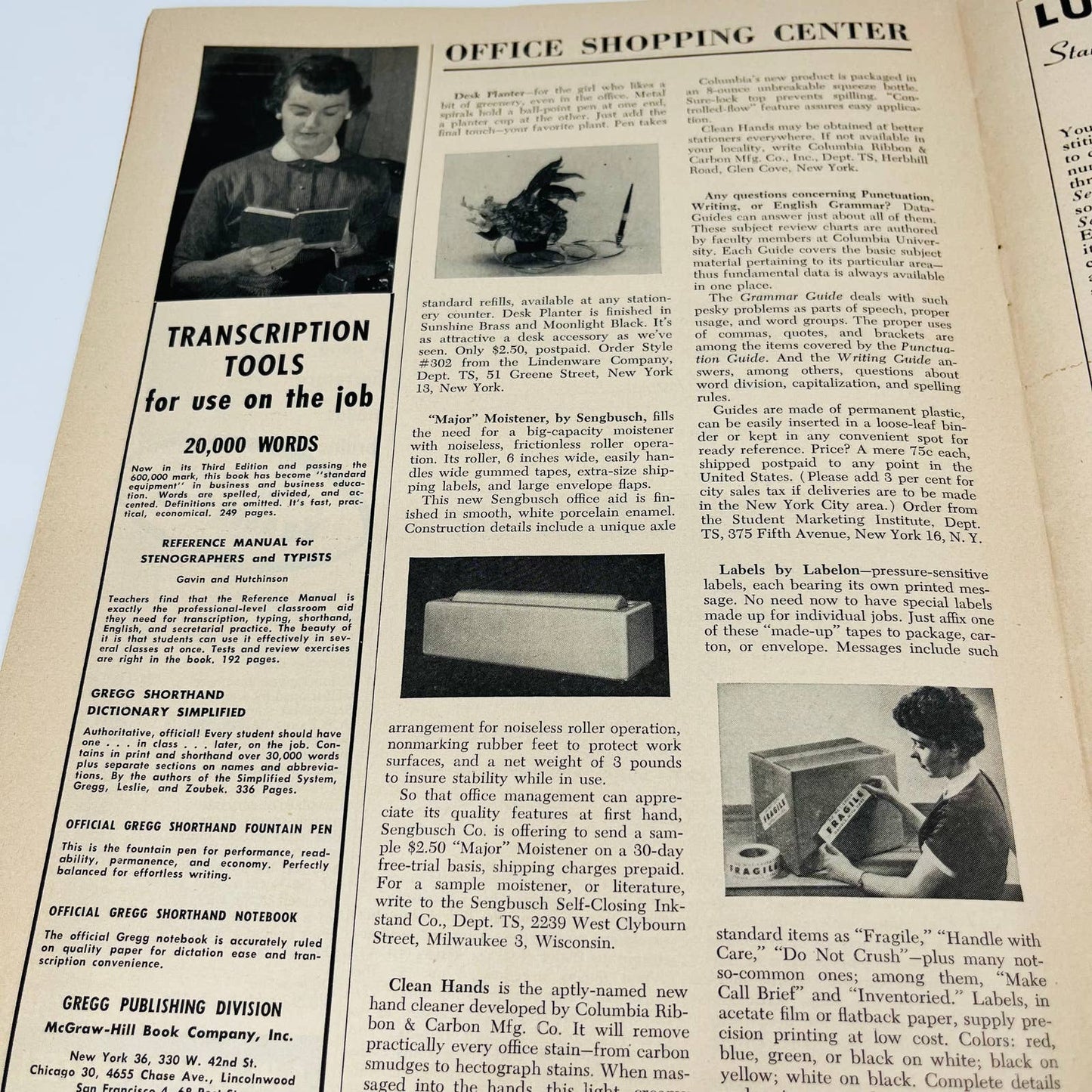 VTG Today's Secretary Magazine June 1956 Salary Discussion Fashion Shorthand BA2