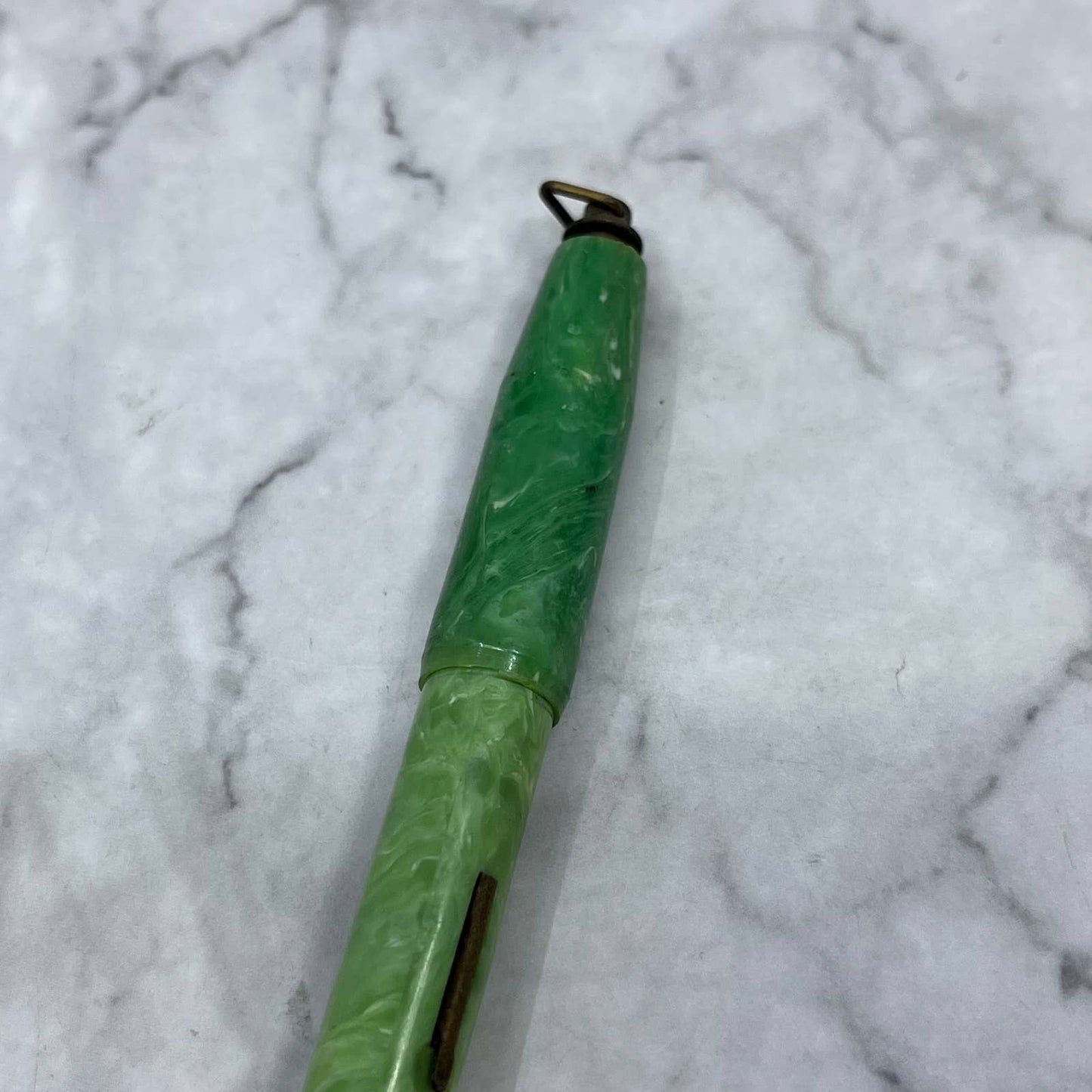 Vintage Marbleized Jade Green 3.5" Celluloid Fountain Pen SE6