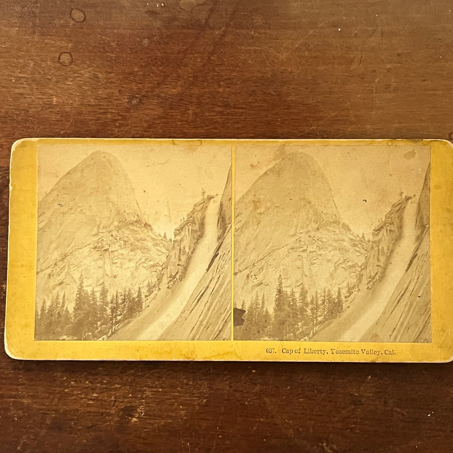 Cap of Liberty Yosemite Valley CA Antique Stereoview Card H2-4