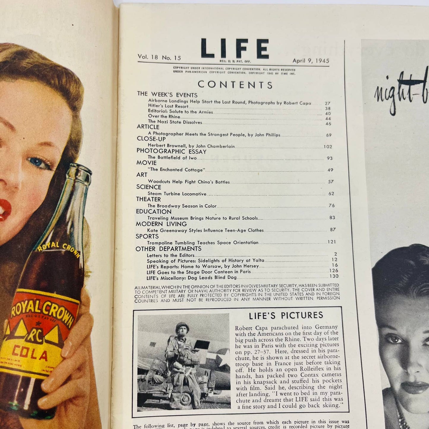 Life Magazine April 9, 1945 - WWII IWO Jima Explosion Hitler's Last Resort TD9