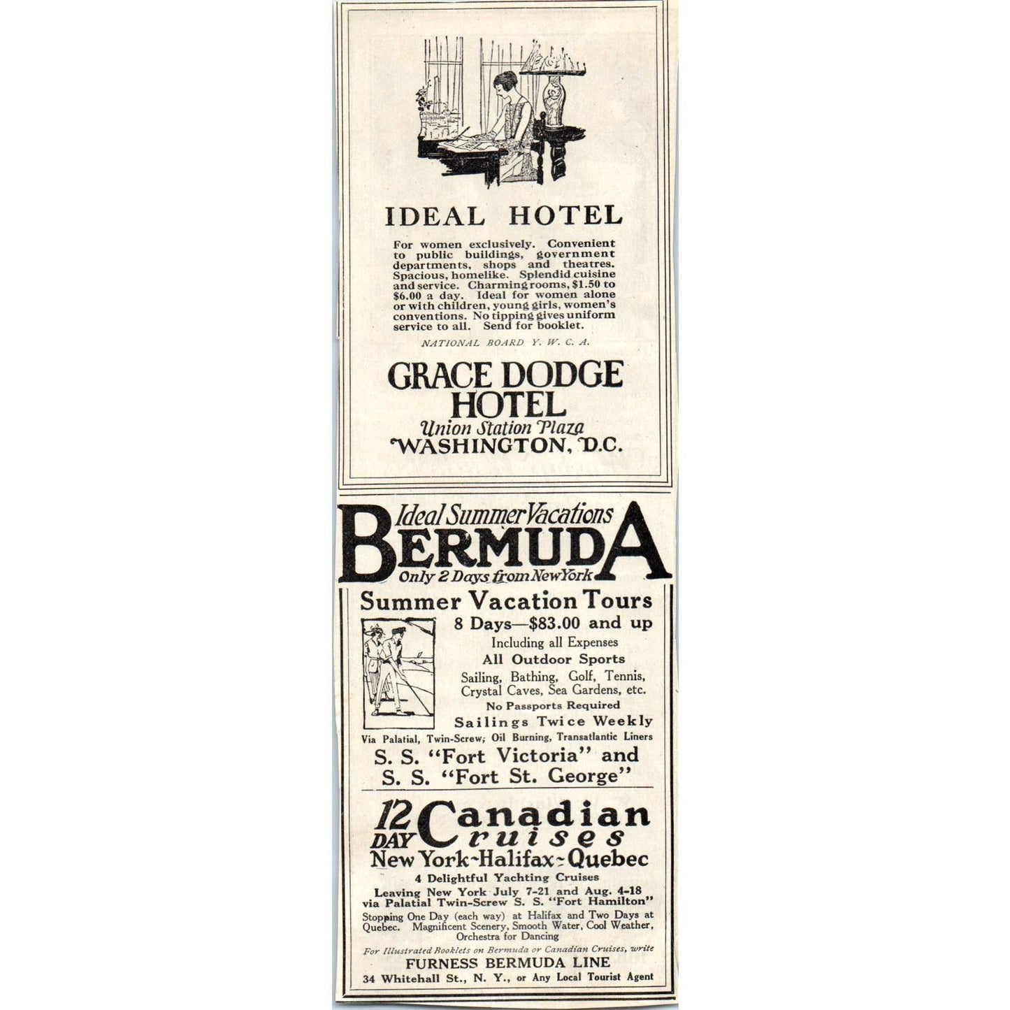 c1920 Harper's Magazine Ad Winship Wardrobe Trunk W.W Winship & Sons Utica EA3-4