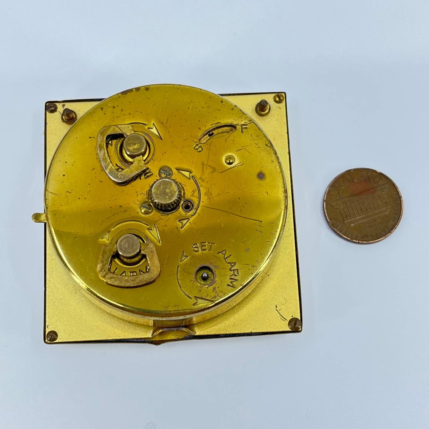 Vintage MCM Westclox Alarm Clock Face Brass SD1