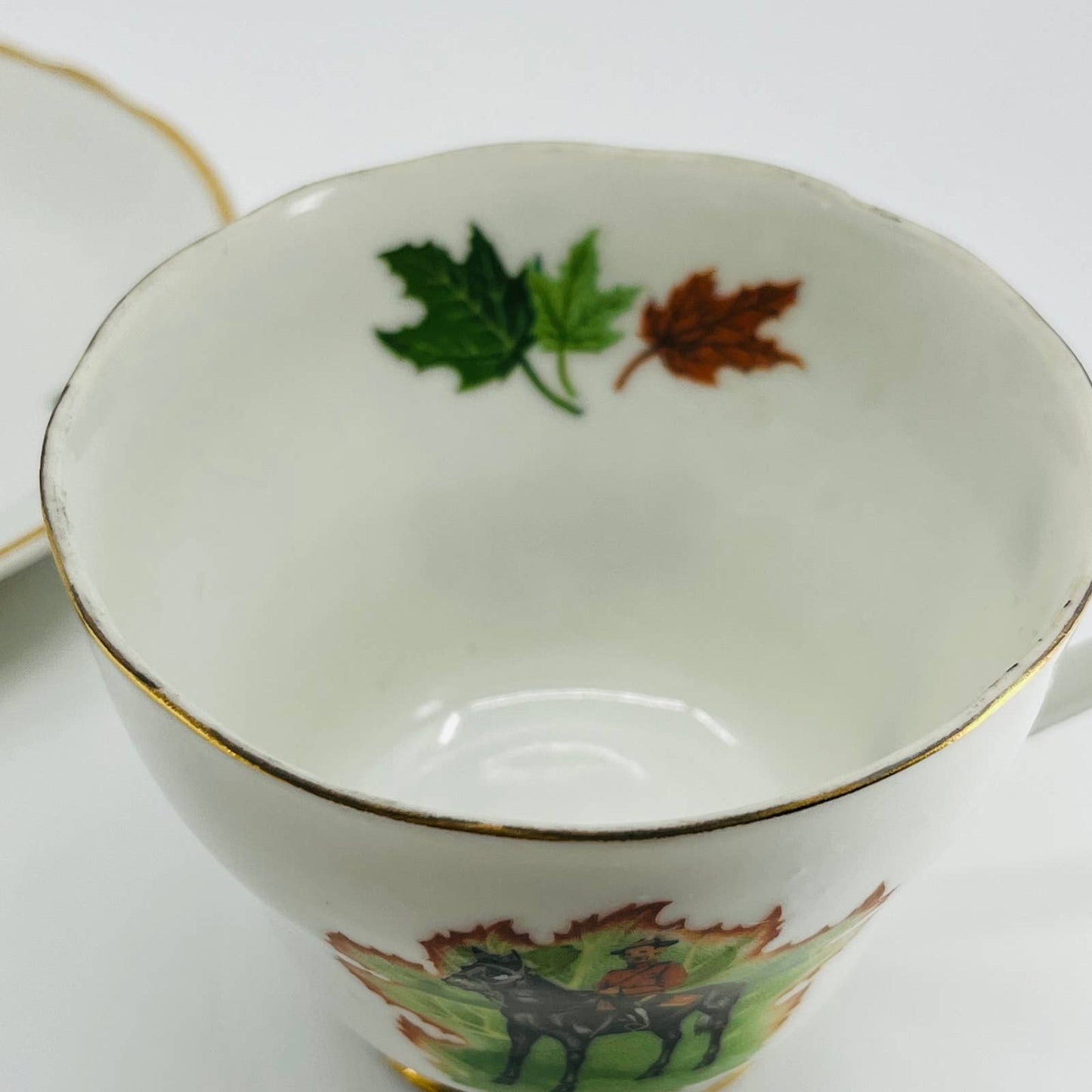 VTG Napco Tea Cup and Saucer Set Canada Canadian Mountie Coat of Arms 1MD361 TB3