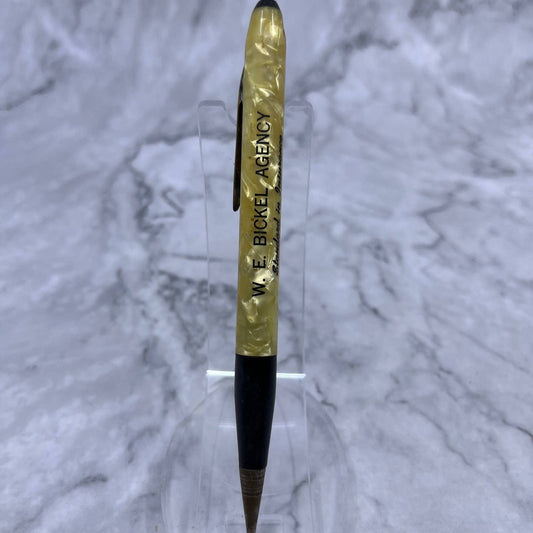 Vintage Marble Celluloid Mechanical Pencil W.E. Bickel Agency Vinton Iowa SE6