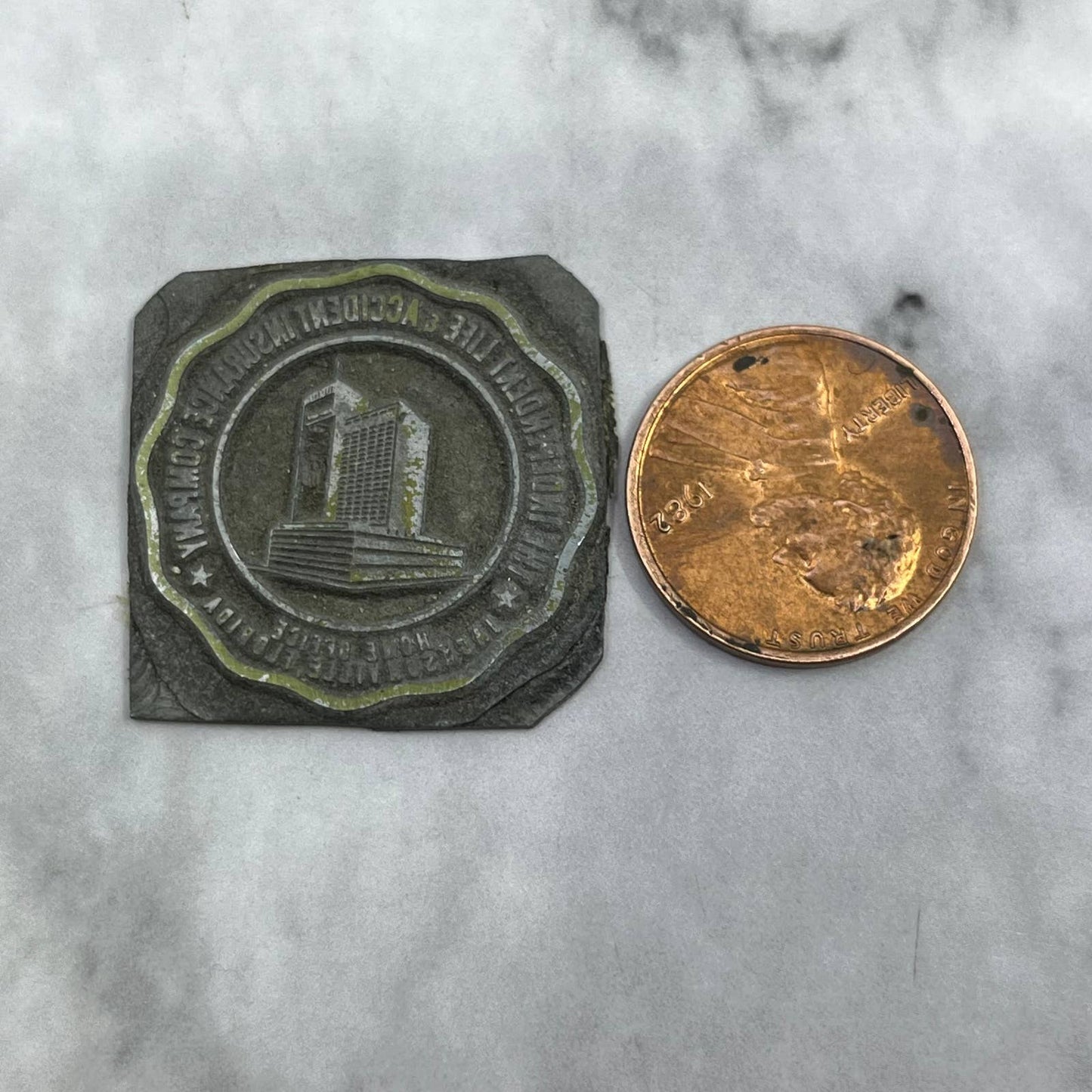 Vintage Printers Block Plate Independent Life Insurance Jacksonville FL SE829