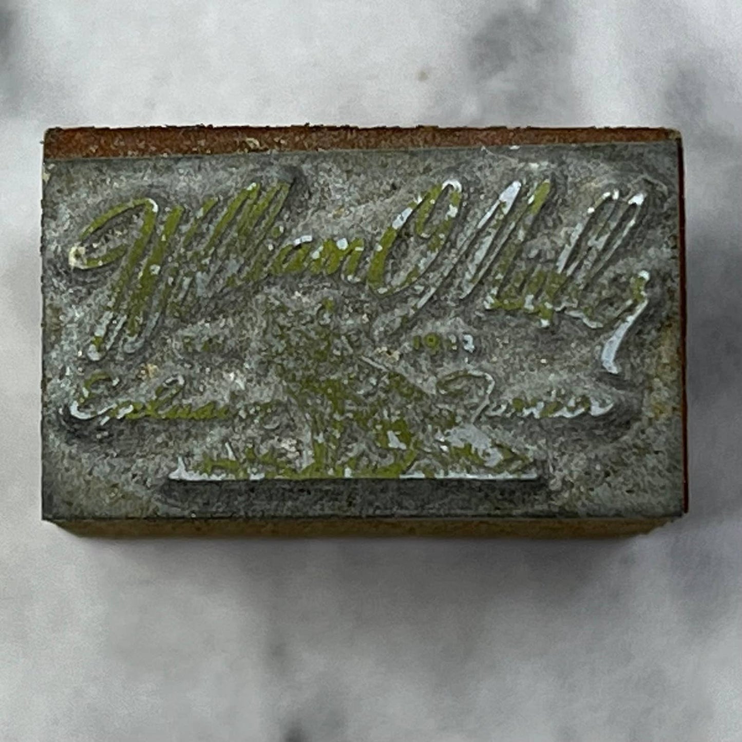 Vintage Printing Letterpress Printers Block Plate William O. Miller TJ515