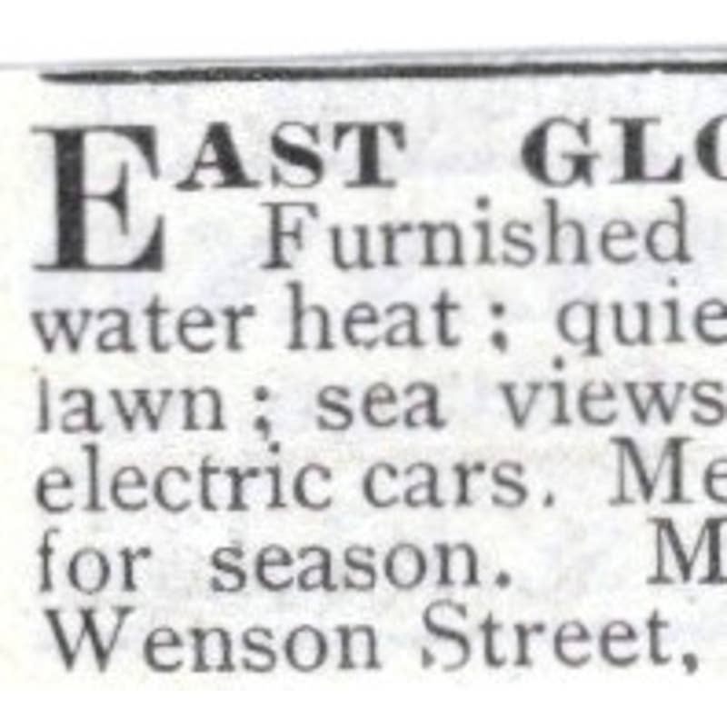 East Gloucester MA House Sidney Oakes Wenson St. - 1903 Original Ad TJ8-7-8