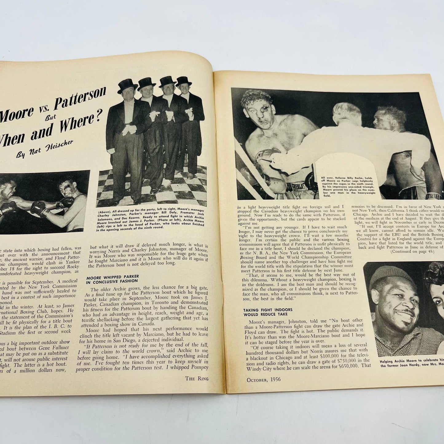 1956 Oct - The Ring Boxing Magazine Patterson vs. Moore TA5