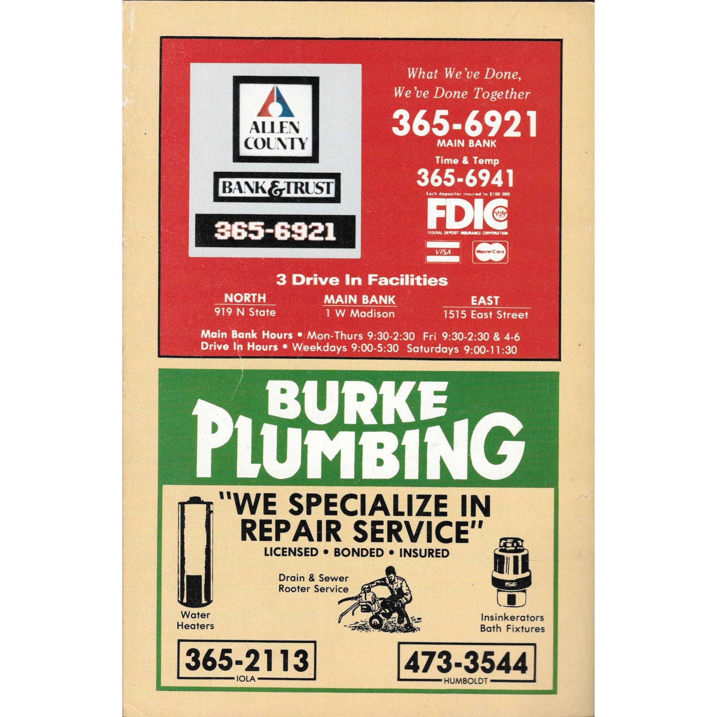 1982 lola Kansas TELEPHONE DIRECTORY - Colony, Gas, LaHarpe, Moran & Piquat TJ7