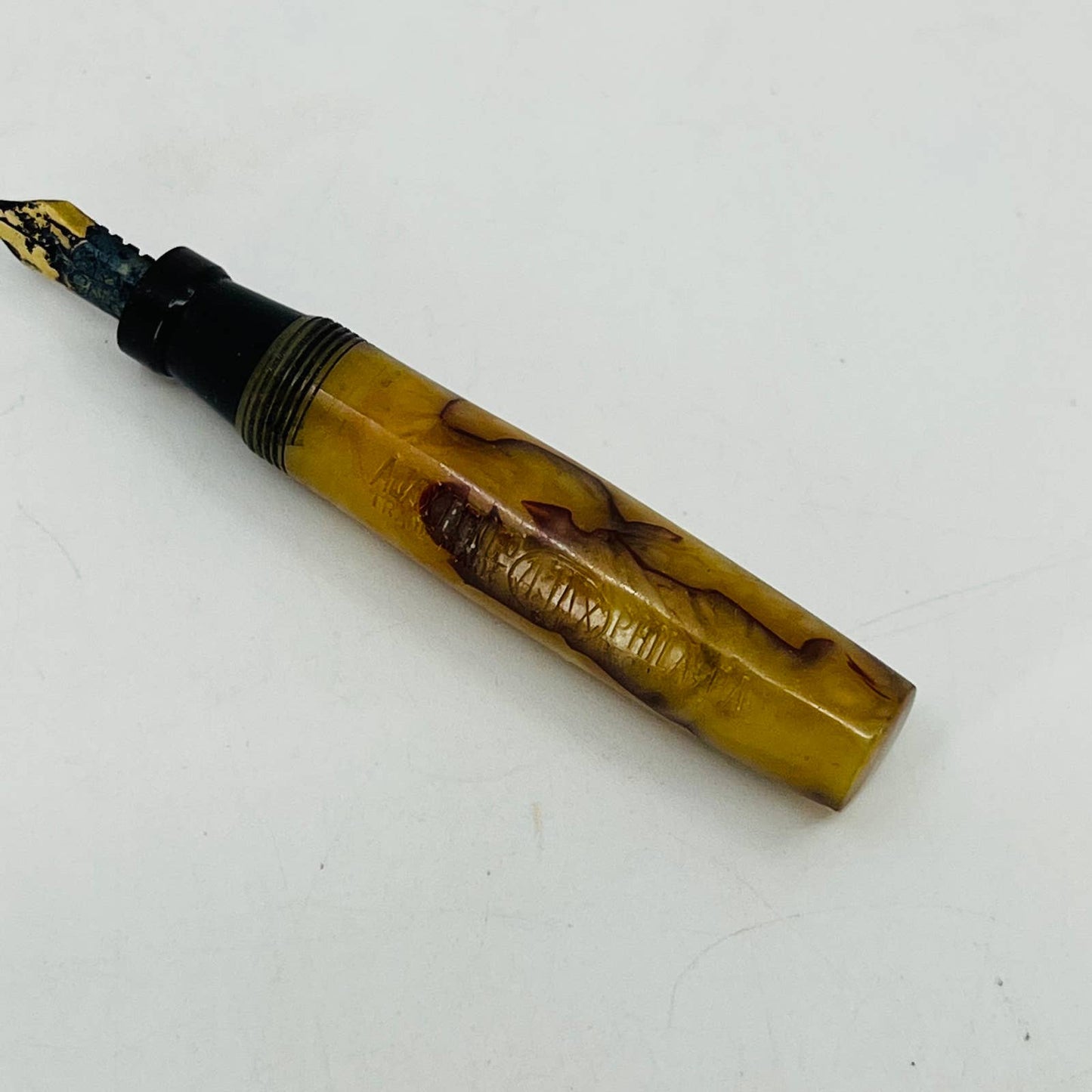 1920s AJAX Miniature Celluloid Marble Fountain Pen 3” MK Moticka SB9