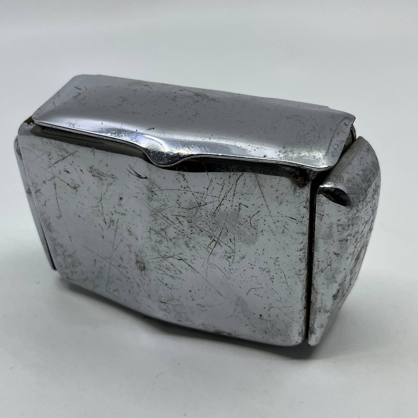 Vintage 1950 1960s Chrome Greyhound Bus Seat Ashtray Travel 4.5" TC8