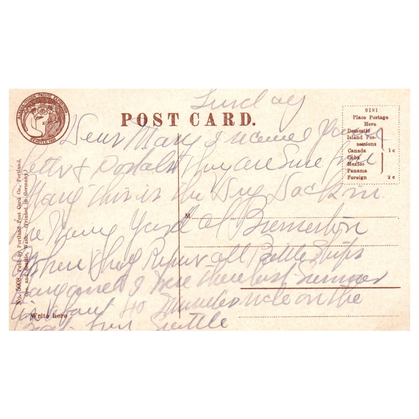 USS Oregon in Dry Dock Puget Sound Navy Yard WA - Original Postcard TJ8-5