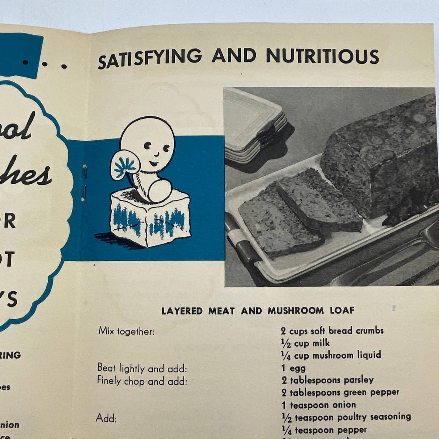 1940s Recipe Cookbook Brandywine Mushrooms and How To Serve Them TI4