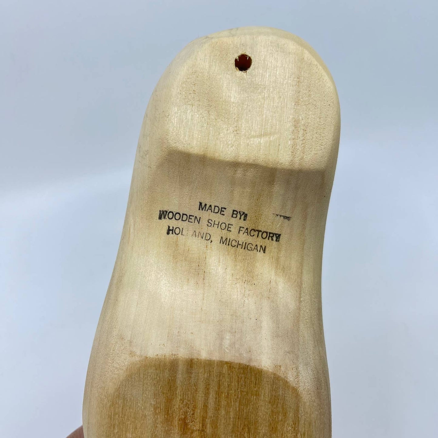 Vintage Solid Wood Carved Dutch Clog 8” Wooden Shoe Factory Holland MI TE5