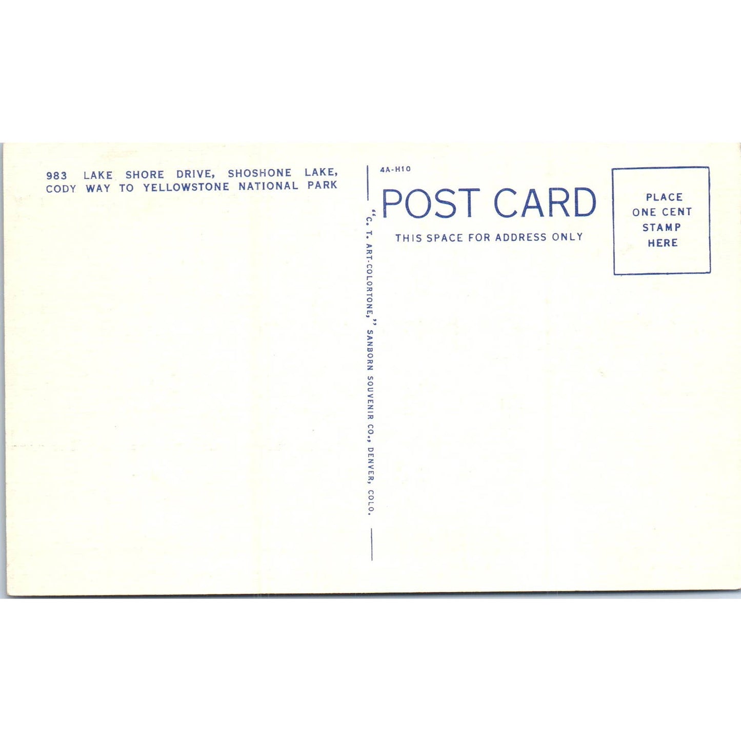 Lakeshore Drive Shoshone Lake Cody Way Yellowstone Park Postcard TK1-P15