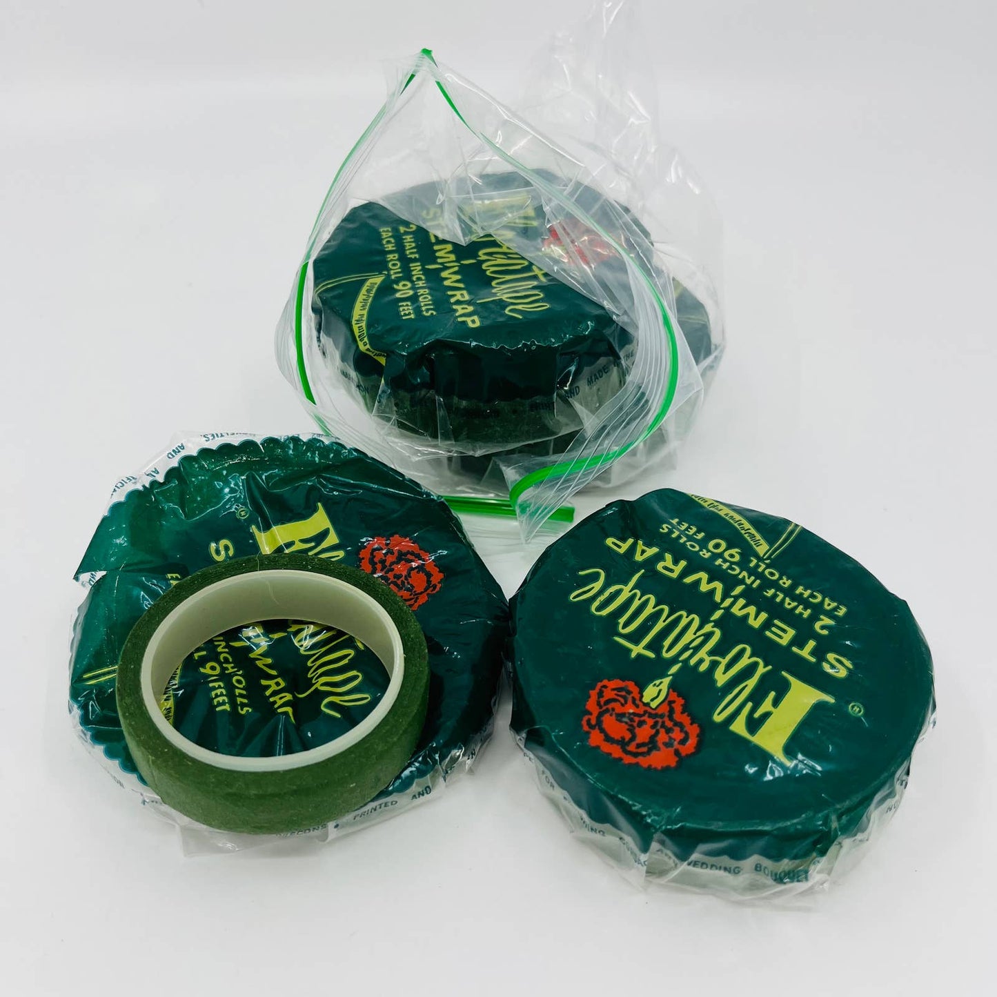 Lot of Vintage Artificial Flower Tape FLORALTAPE STEMWRAP 7 1/2 Rolls TB6