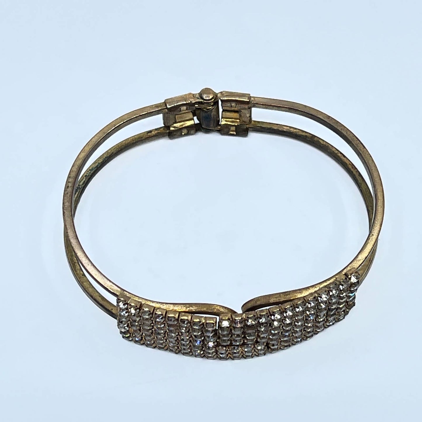 Vintage Retro Rhinestone Clamper Bangle Bracelet SD5