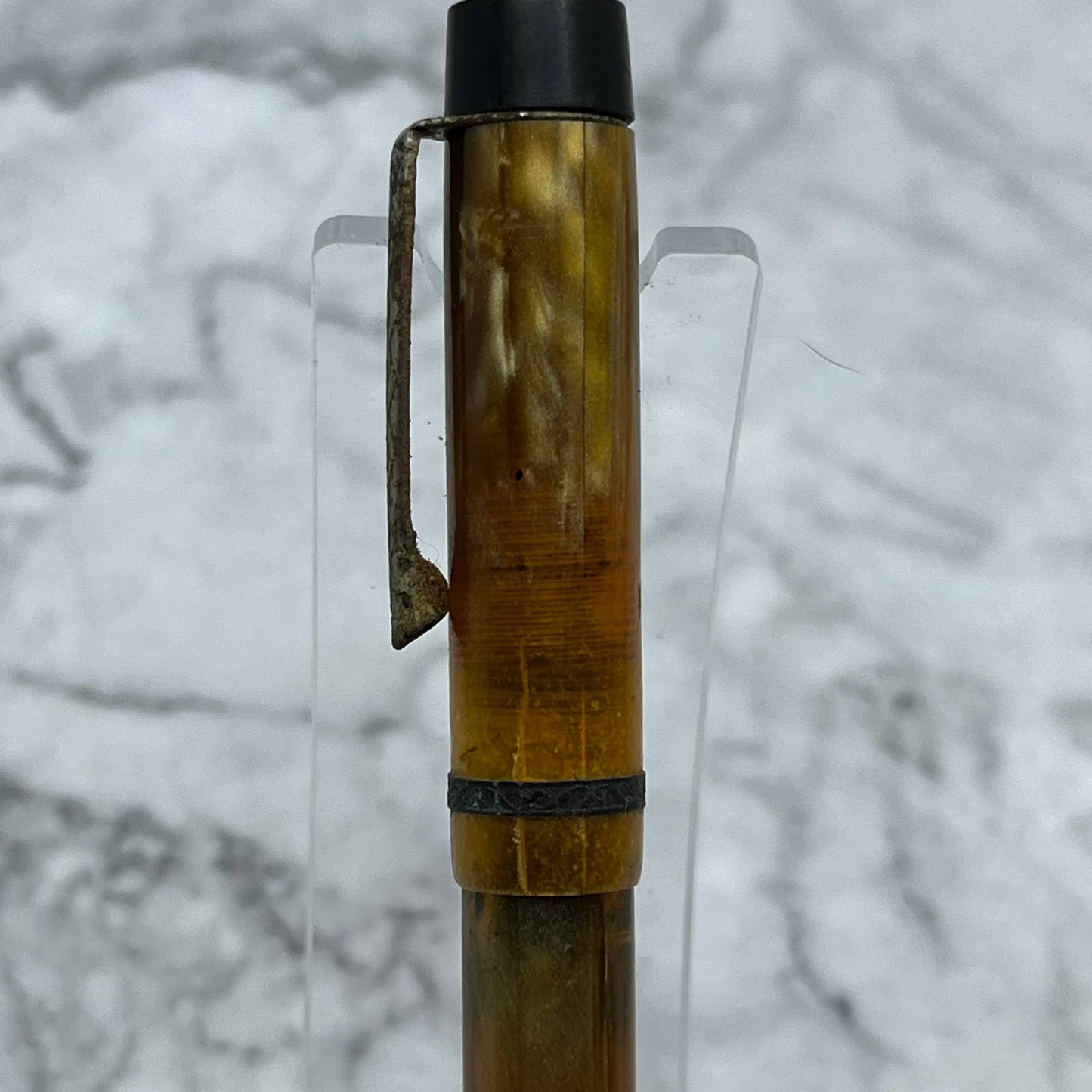 Vintage ELITA Marbleized ORANGE Celluloid Fountain Pen SE6