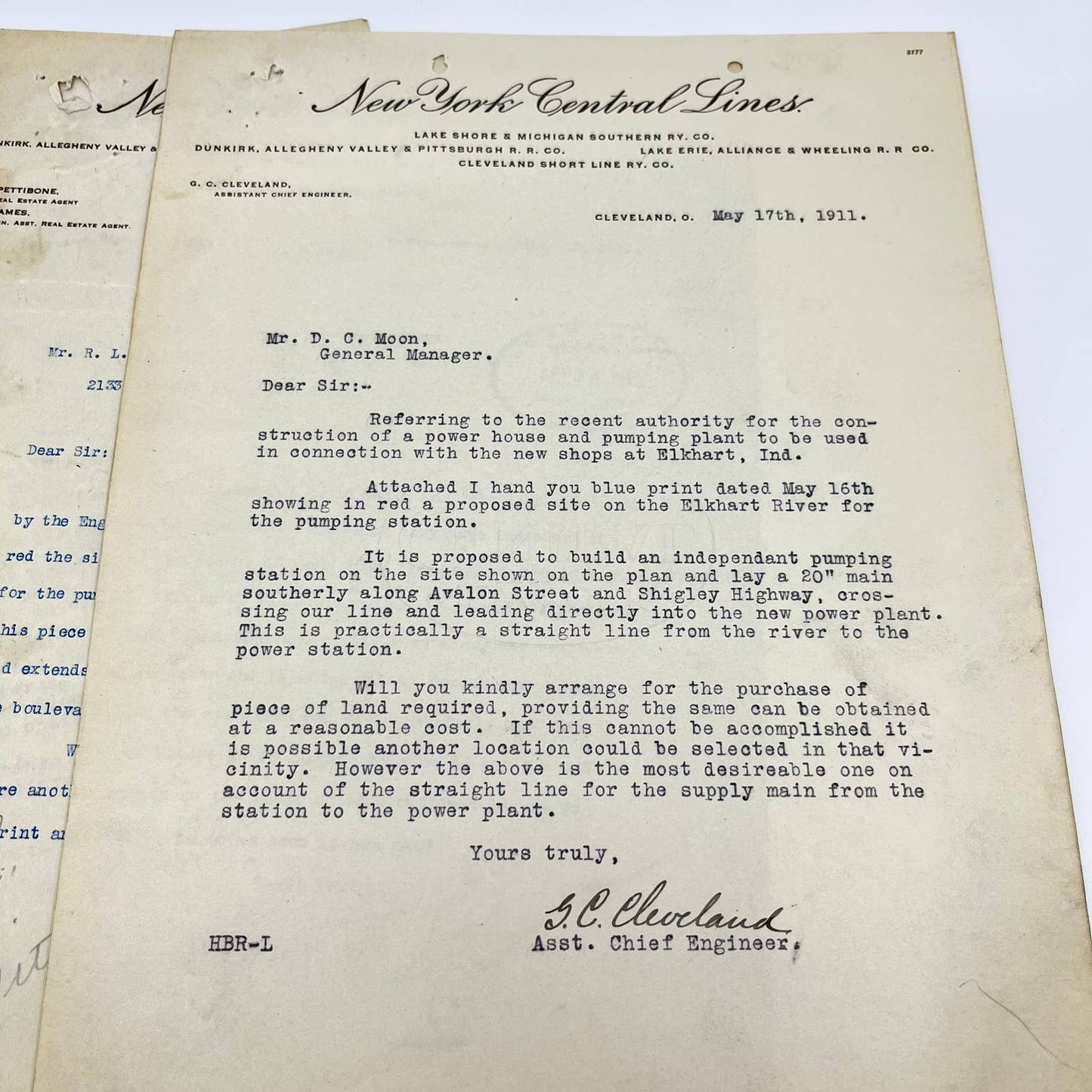 1911 The New York Central Lines Railroad RR Letterhead Memo Lot of 4 AB1-2