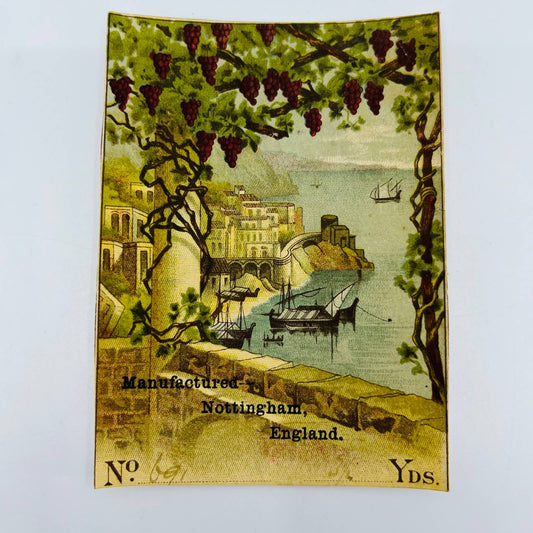 1880s Victorian Thread Label Nottingham England Vineyard Clipper Ships AA2