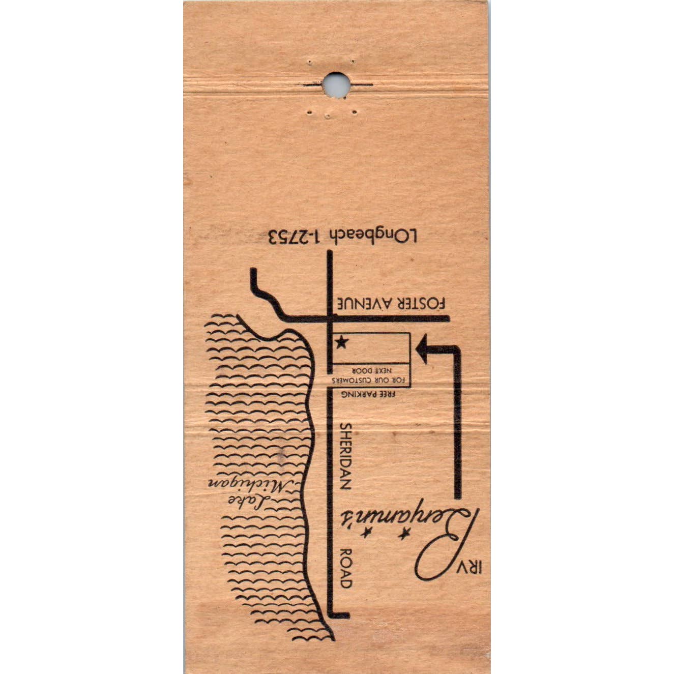 Irv Benjamin's Crystal Room Chicago Advertising Matchbook Cover SA1-M10